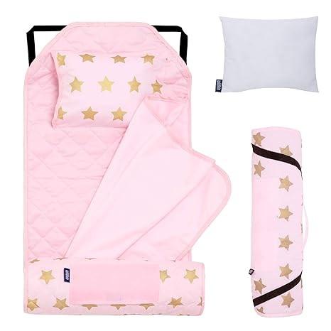 Modern Nap Mats For Preschool Soft Cotton Blend With Pillow Elastic Straps
