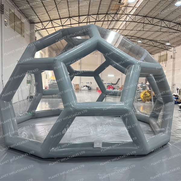 Tente à coupole gonflable transparente de haute qualité scellée à l'air Tente de forme de football Tente de camping en plein air Tente à coupole gonflable