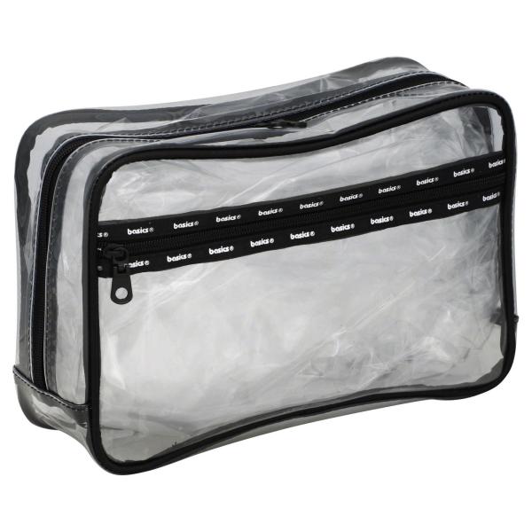 Cosmetic Makeup Toiletry Clear PVC Travel Bath Wash Bag Holder Pouch Kit black