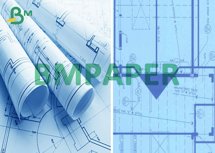 крен печатания прокладчика Matt голубой CAD двойной одиночной стороны 80gsm бумажный (3) крен печати прокладчика Matt голубой CAD двойника 80gsm/одиночной стороны бумажный