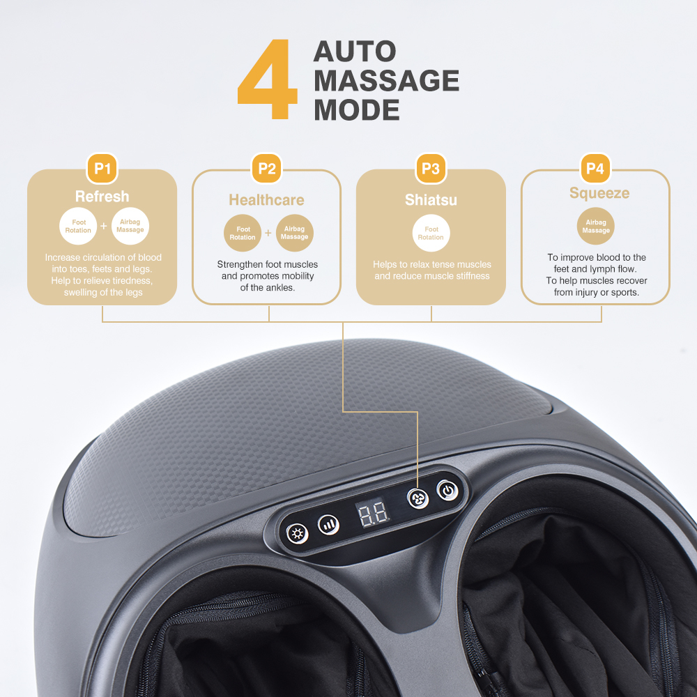 Shiatsu Kneading Foot Massager with Air Pressure and Heating Function for Ultimate Comfort