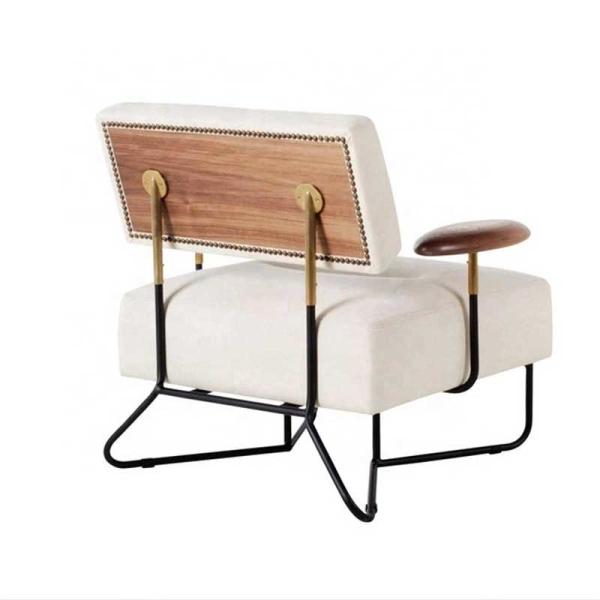 Lazy Sofa Floor Chair Leisure White Accent Armchair With Metal Base
