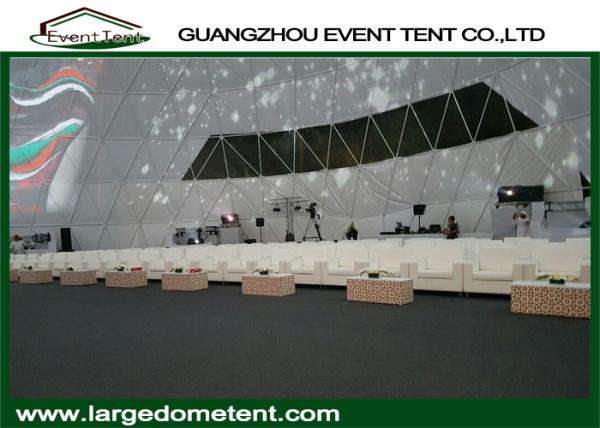White PVC Fabric Outdoor Geodesic Large Dome Tent With Steel Frame