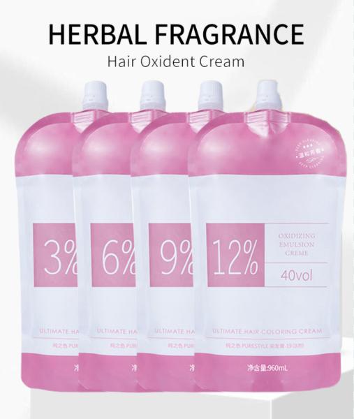OEM Organic Hair Color Developer Raw Material 3% 6% 9% 12% Oxidant Cream  Permanent Hair Dye Hair Color Manufacturer