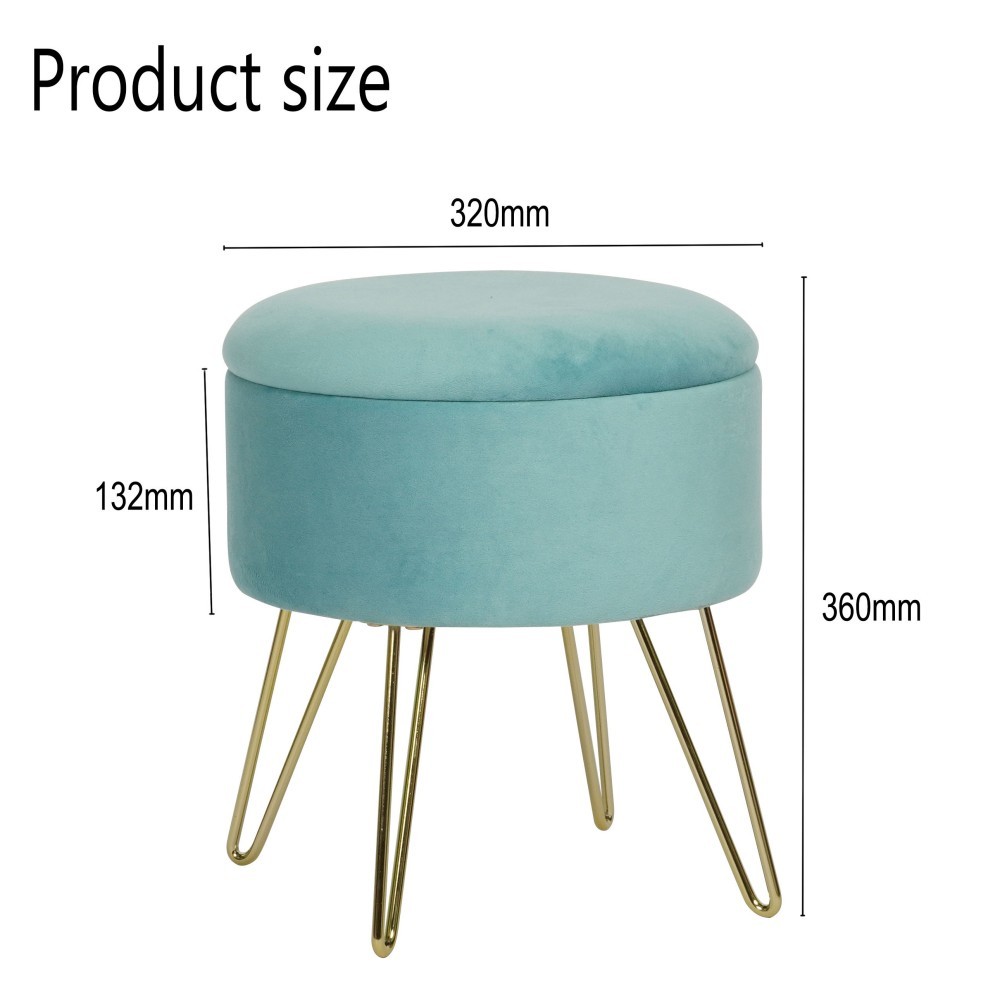 Metal Legs Dual Purpose Storage Round Non Slip Space Saving Home Houseware