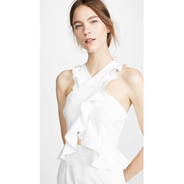Women Clothing Latest White Ruffle Shoulder Dress Summer