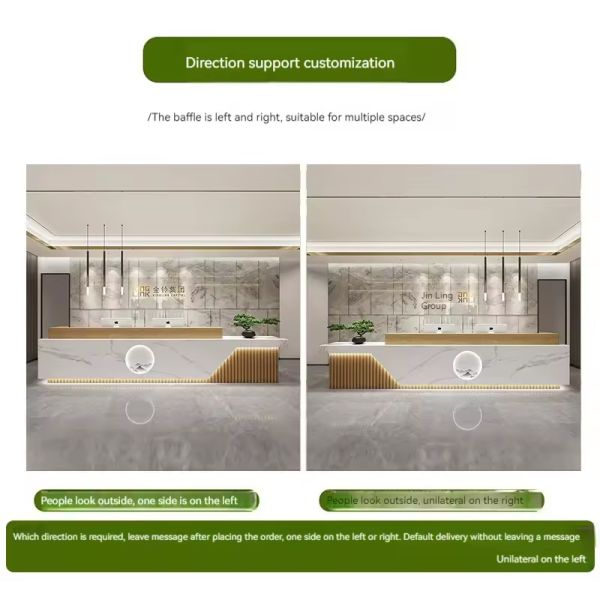 Customized Nordic Style Wooden Office Front Desk Salon Barber Shop Reception Desk Cafe Furniture