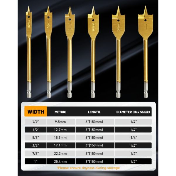 Titanium Paddle Wood Drill Bit Industrial Carbon Steel Wood Boring Tools