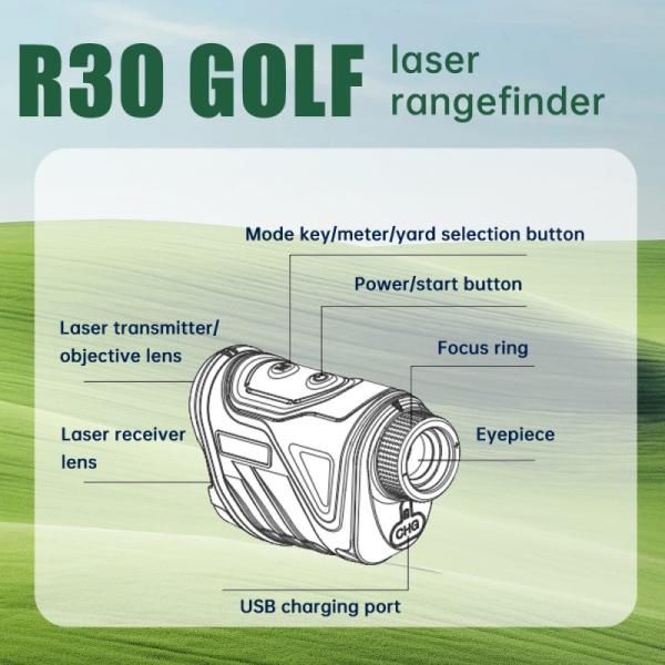 Golf Rangefinder перезаряжаемый дистанционный счетчик с переключателем наклона флаг блокировка вибрации и непрерывное сканирование для охоты