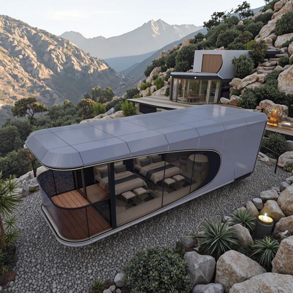 Capsule Homestay Outdoor Accommodation with LED Lighting