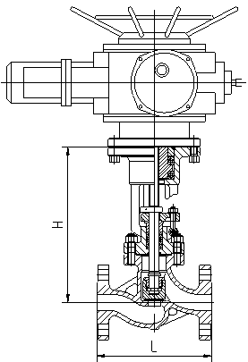 OS & Y Electric Actuator DIN Globe Valve Flange Type Cast Steel For Steam