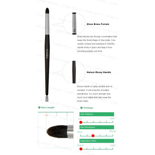 Luxury Small Gray Squirrel Hair  Makeup Crease Brush With Ebony Handle