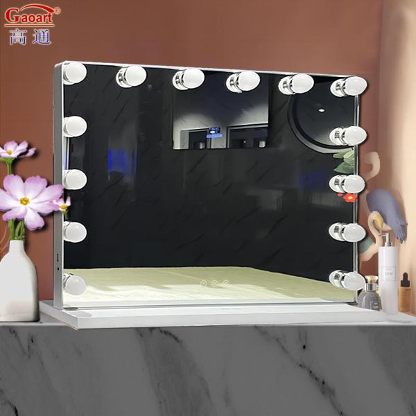 Decoración de la casa pequeño bolsillo inteligente Hollywood maquillaje Vanidad luz LED espejo cosmético portátil