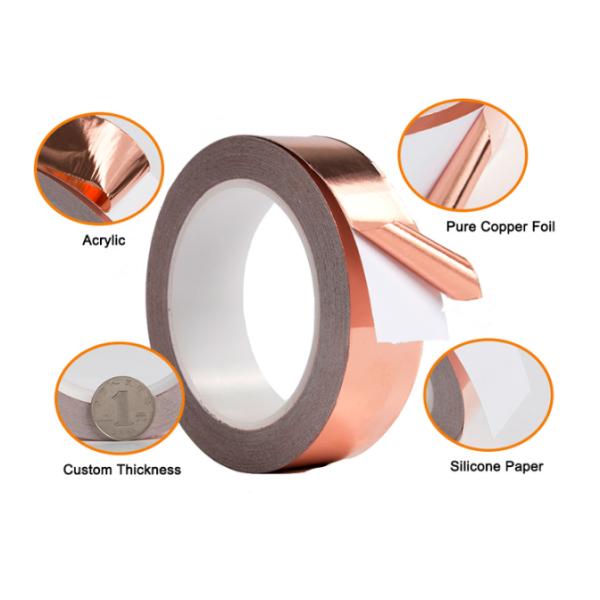Heat Resistant Thickness 0.035mm Thermal Copper Foil Tape