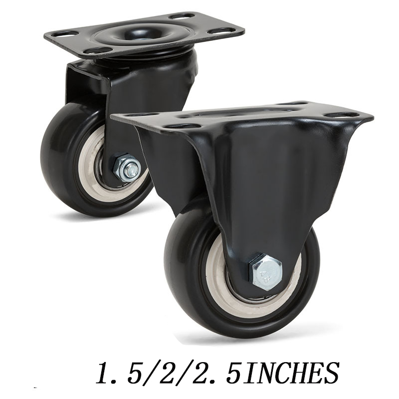 40/50/80 Mm Furniture Caster Threaded Stem Caster Wheel Pvc Small Chair Casters 1/1.5/2 Inch Office Bookshelf Bed Carbinet