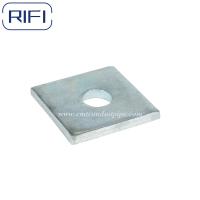 M8 Plaque carrée Unistrut Système de soutènement compatible équipé de zinc plaqué un trou