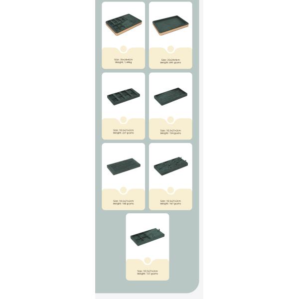 OEM Luxury Velvet Jewelry Trays Custom logo Organizer Jewellery Trays Jewelry Set Display