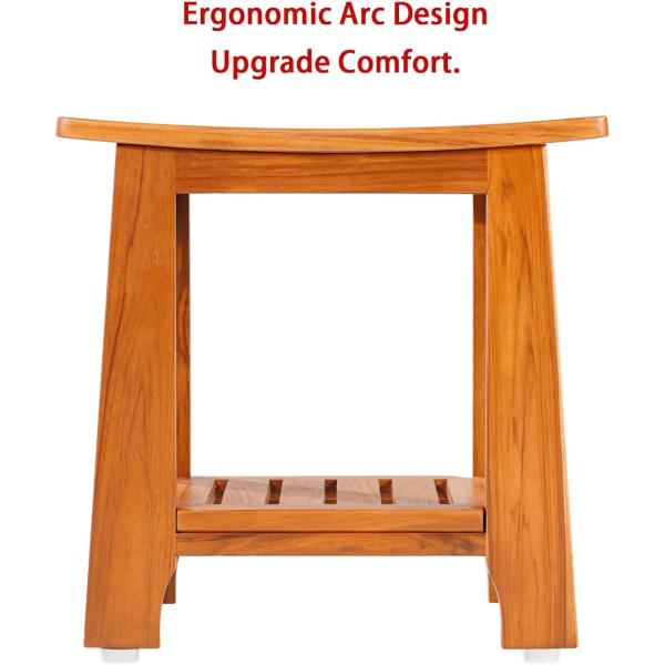 Деревянный спа-купальный стул с ручкой и полкой из натурального цветового тека