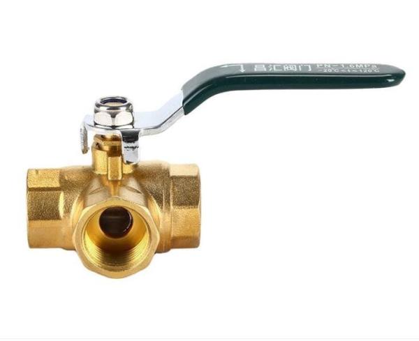 0.8MPa FXF Nickel Plated 3 Way 3/4 Brass Ball Valve