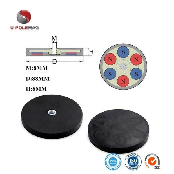Industrial Magnet Powerful Rubber Coated Pot Magnet With Attractive Magnetic Strength