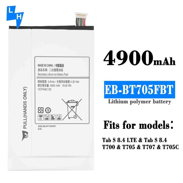 EB-BT705FBE Battery Replacement for Samsung GALAXY Tab S 8.4 T705 T705C 4900mAh Black
