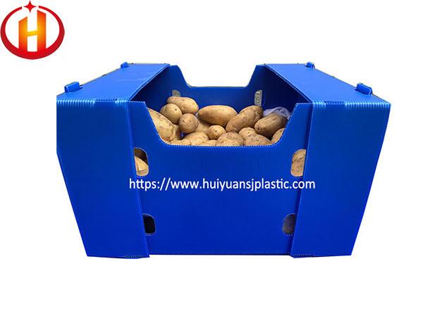 Stackable Foldable Corrugated Plastic Box For Packaging Fruits Vegetables