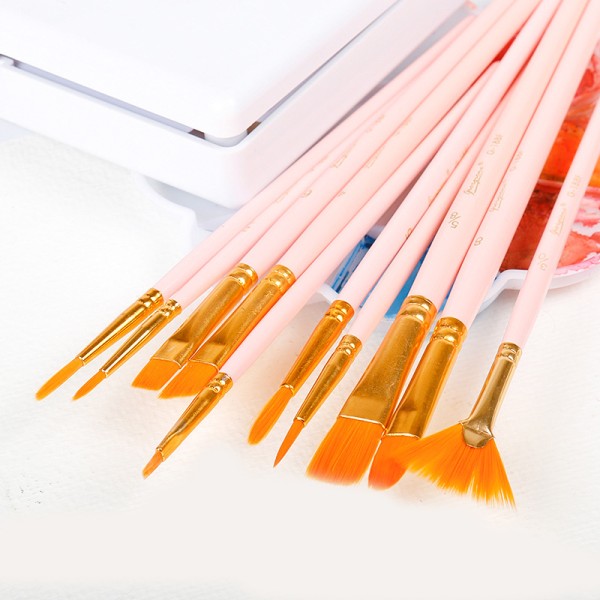 4pcs Preferably Nylon Tip Uniform Stroke Wooden Brush Price Kids Paint Brushes