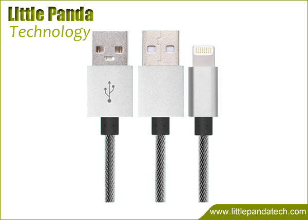 Nylon Braided USB Data Cable MFI Data Cable 8 Pin USB Cable for Charging Gold Plated Metal USB Cable