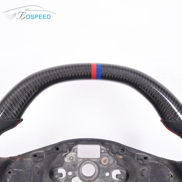 Perforated Leather Volkswagen Carbon Fiber Steering Wheel 350mm Plain Weave 2022