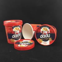 Banheiras de sorvete biodegradáveis de 475 ml com tampa, recipiente de papel de sorvete de 520 ml