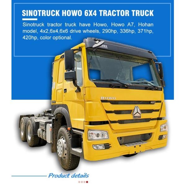 371-420HP Sinotruk HOWO 6X4 Cabeza del camión remolque Mini camión tractor con eje trasero Hc16
