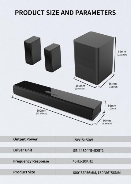 Outstanding 5.1CH Blue Tooth Speaker System Excellent for Home Theater and TV Gaming