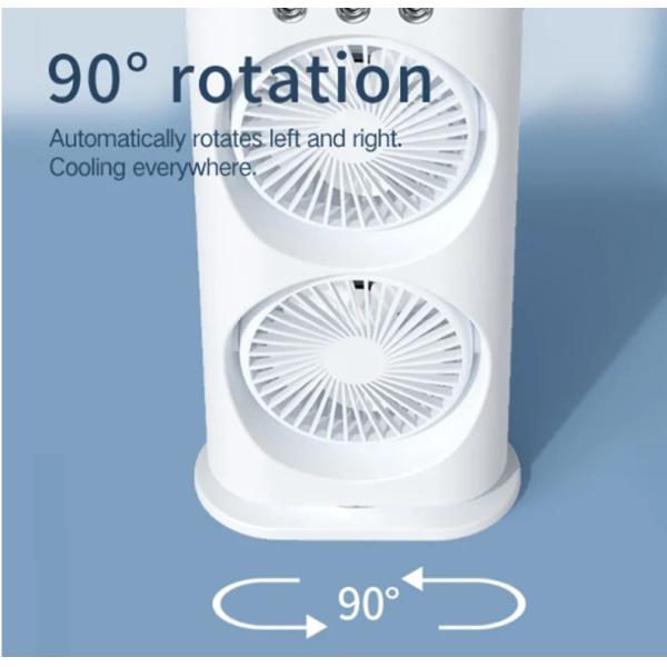 Household White Dual Fan Air Cooler with Remote Control and Cooling Function