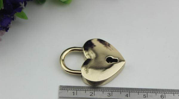 Bag heart-shaped shape light gold hardware decorative wedding padlock luggage hanging concentric lock
