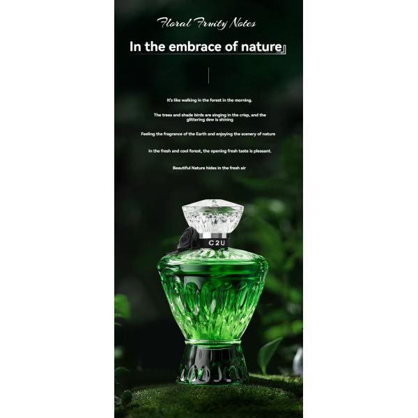 Custom Green Vase Perfume Fresh and Lasting Eau de Toilette for Women's Body Perfume