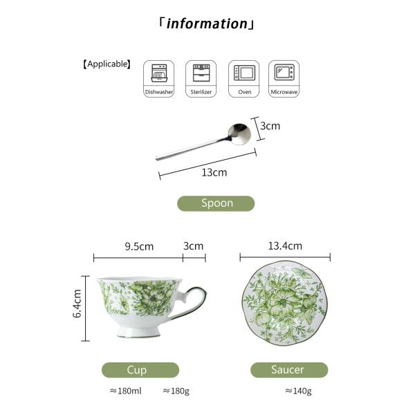 Цветочные чашки Порцелановые чашки и тарелки набор 200 мл вместимости для английского послеобеденного чая в Великобритании