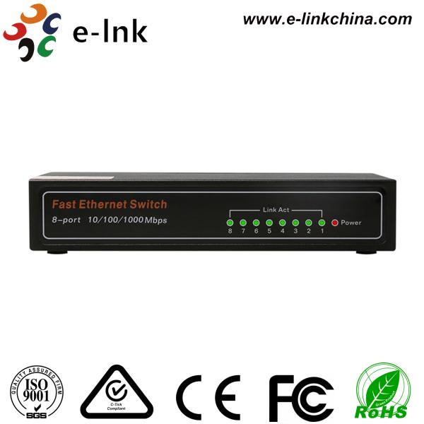 Unmanaged 8 port 10/100/1000Mbps Ethernet Switch