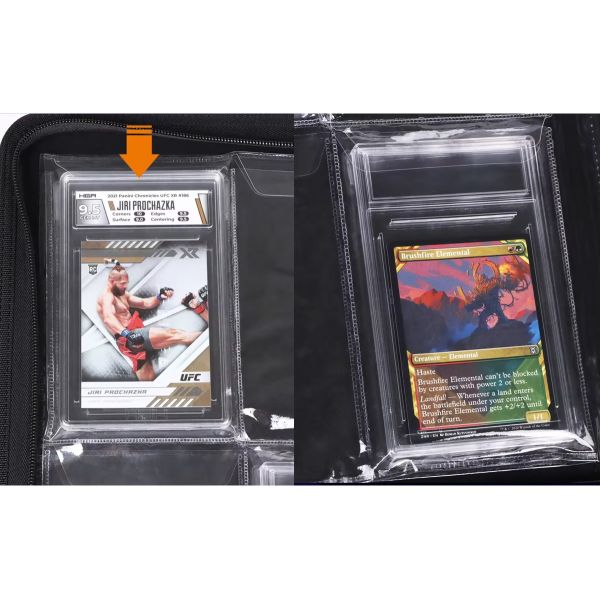 Graded Card Slab Binder 4-Pocket 32 Slots PU Leather Card Holder Storage  for PSA Graded Slab Binder