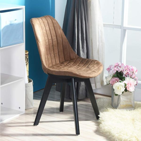 Leisure Modern Velvet Dining Chairs , Fabric Upholstered Dining Chairs