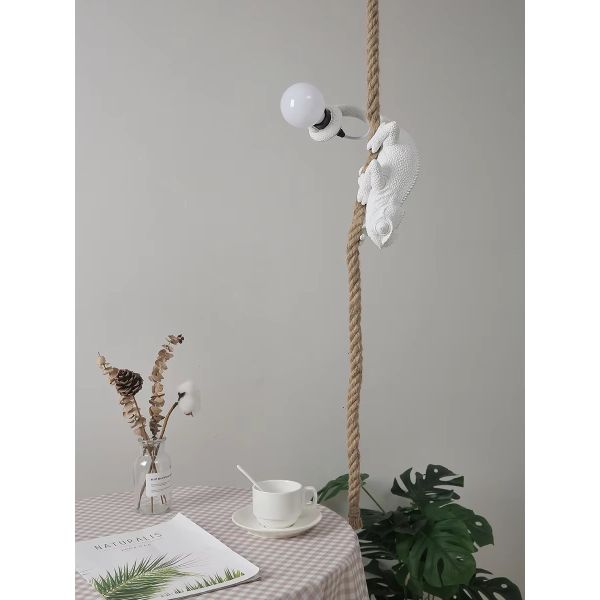 Retro pendant light Resin White color chameleon pendant Lamp Animal chandelier (WH-VP-299)