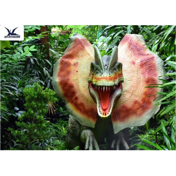 Jurassic Park Outdoor Resin Animal Statues , Artificial Robotic Moving Dinosaur Sculpture Park 