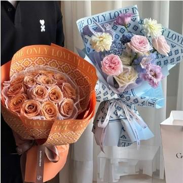 防水手造りの花の包装紙 56*56cm 4葉クローバーデザイン