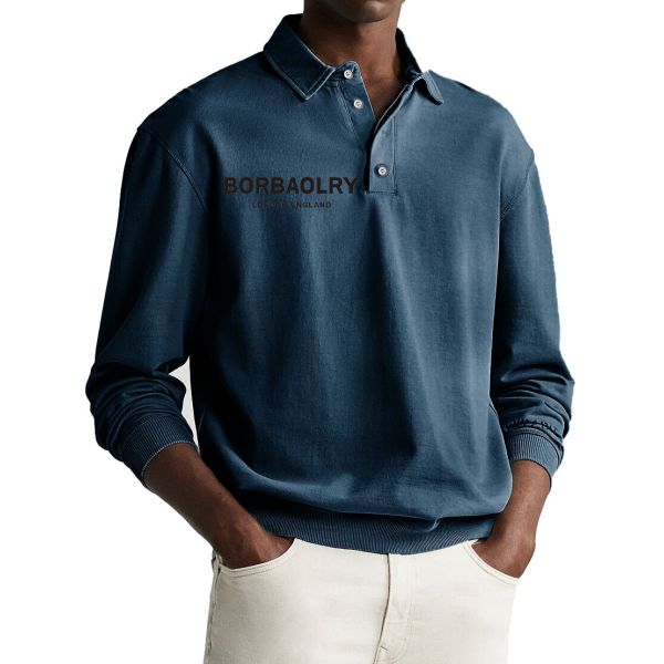 High Quality Cotton Custom Logo Solid Knit Casual Polo Shirt Wholesale Quick Dry Sports Men Long Sleeve Polo Shirts