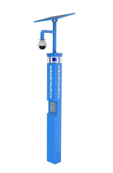 Luz azul do diodo emissor de luz do telefone da emergência das energias solares do SOS para alamedas/terrenos/zonas abertas
