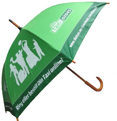 Standard umbrella with J-shaped wooden handle