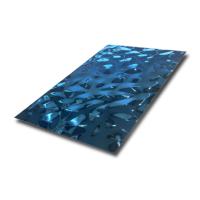Panel de acero inoxidable estampado con espejo azul PVD