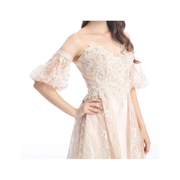 Separate Sleeve Sweet Heart Evening Dresses For Muslim Ladies Short Balloon Sleeve