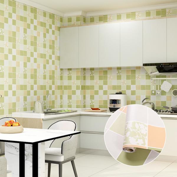 Ceramic Tile Brick Design Waterproof Wallpaper for Kitchen 3D PVC Self Adhesive Tile Wall Sticker