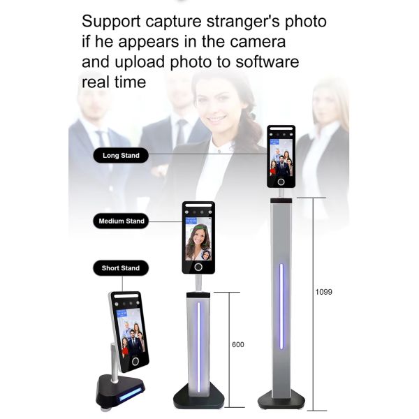5-Inch Touch Screen Biometric Time Attendance Machine Night Vision Temperature Measurement Two-Way Audio