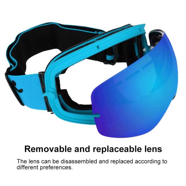 Colour Plating Snow Glasses Ski Goggles with 3 Layers Foam and Custom Color Lenses